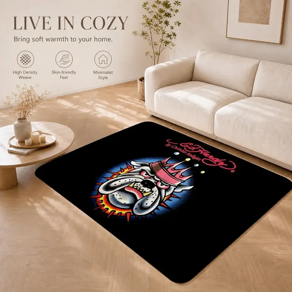Tattoo Style Fashion E-ED HARDYS Floor Mat Non-Slip Absorbent Floor Mat Decorative Rug for Home Bathroom Bedroom Entryway