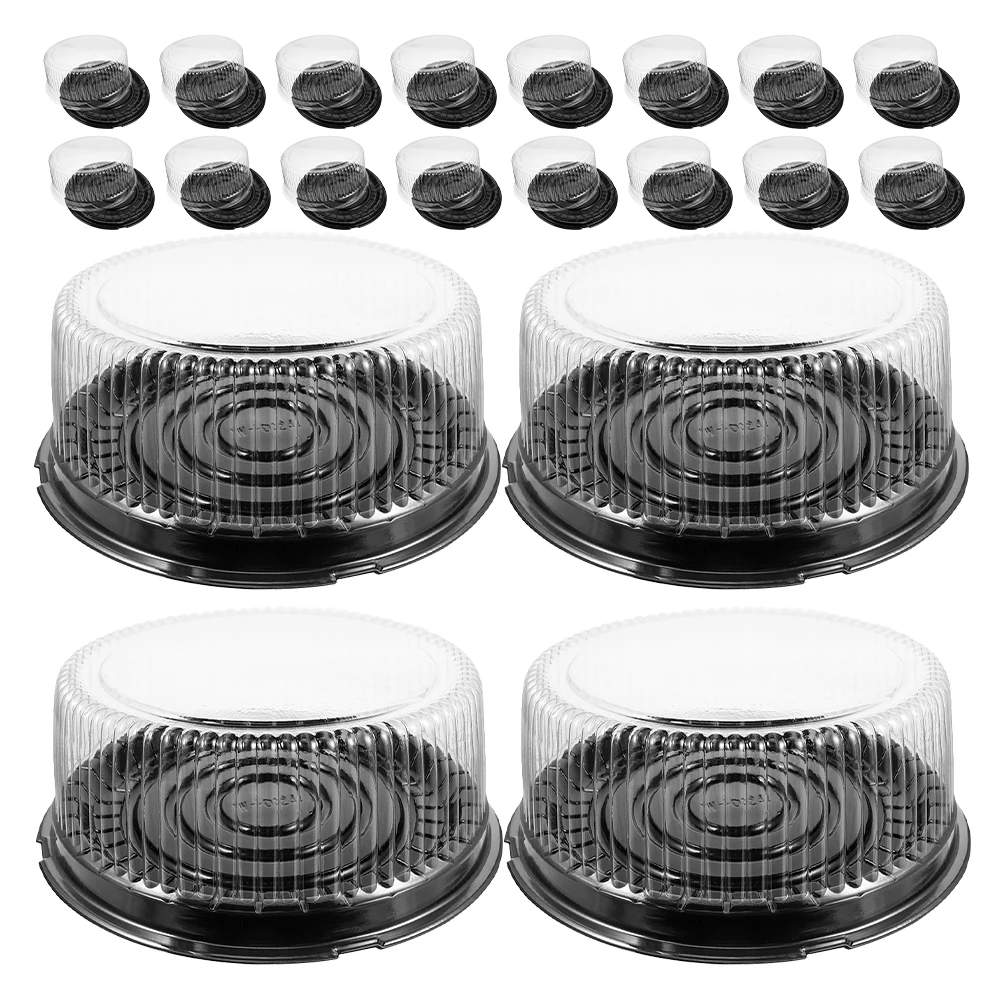 

20 Pcs Baking Cake Packaging Box Storage with Lid Holder Carrier Packing Container The Pet Holders Lids Saver Cover Plastic