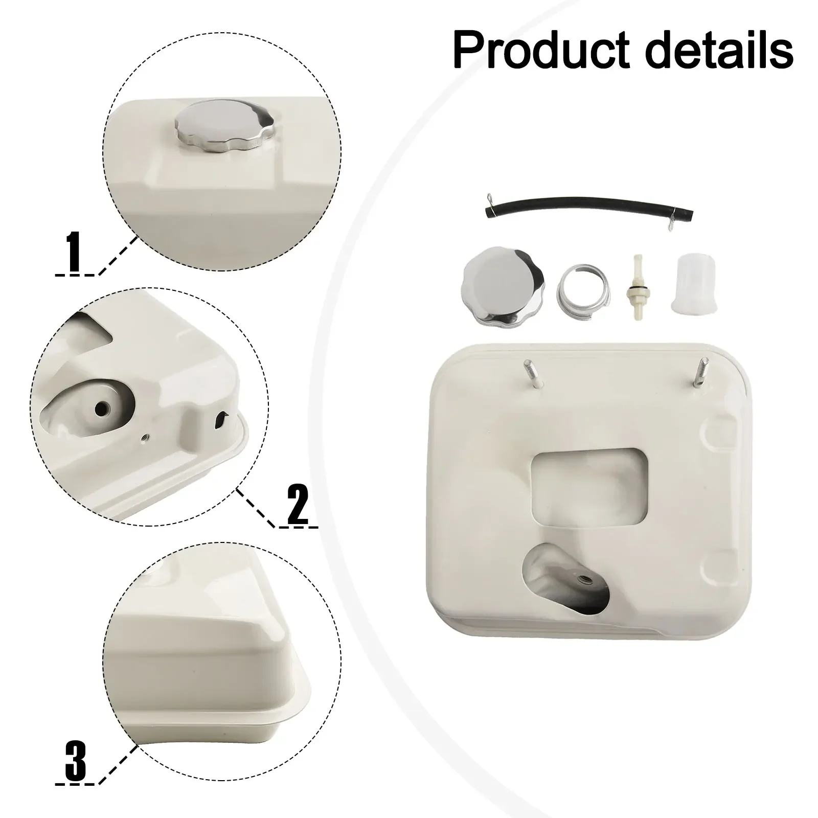 /3.1L /White /Petrol Fuel Tank Assembly With Cap Strainer Joint For For For GX120 GX140 For For GX200 5.5HP 6.5HP Engine Lawn Mo