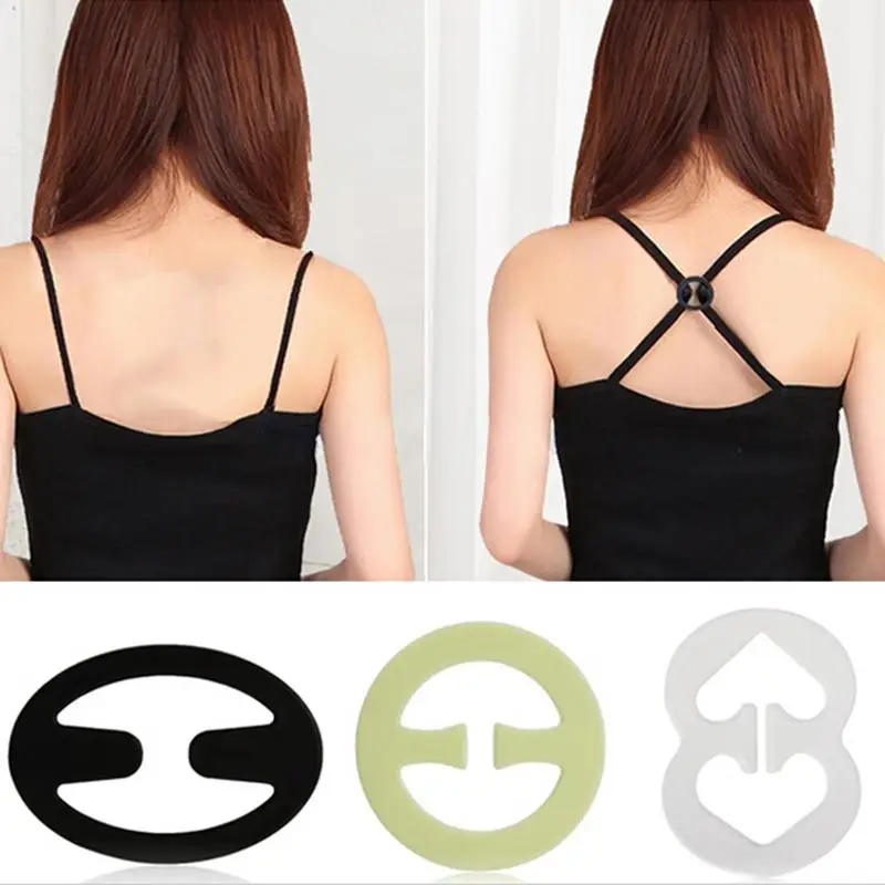 

4/9Pcs/Women Bra Buckle Clips Back Strap Holder Bra Clips Adjust Racer Back Strap Converter Concealer Black/Clear Color