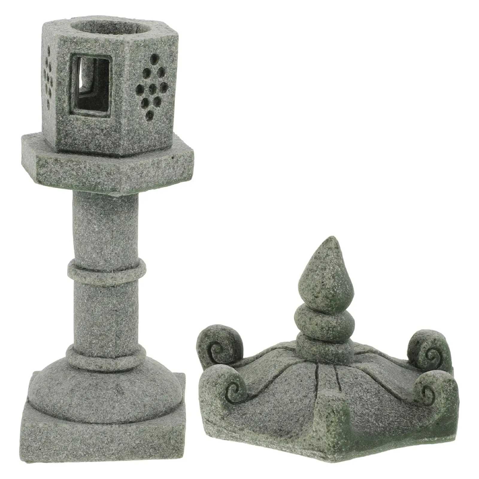

Stone Lantern Ornaments Mini House Accessory Statue Miniature Scene Pavilion Model Bonsai Adorn Garden Decoration Sand