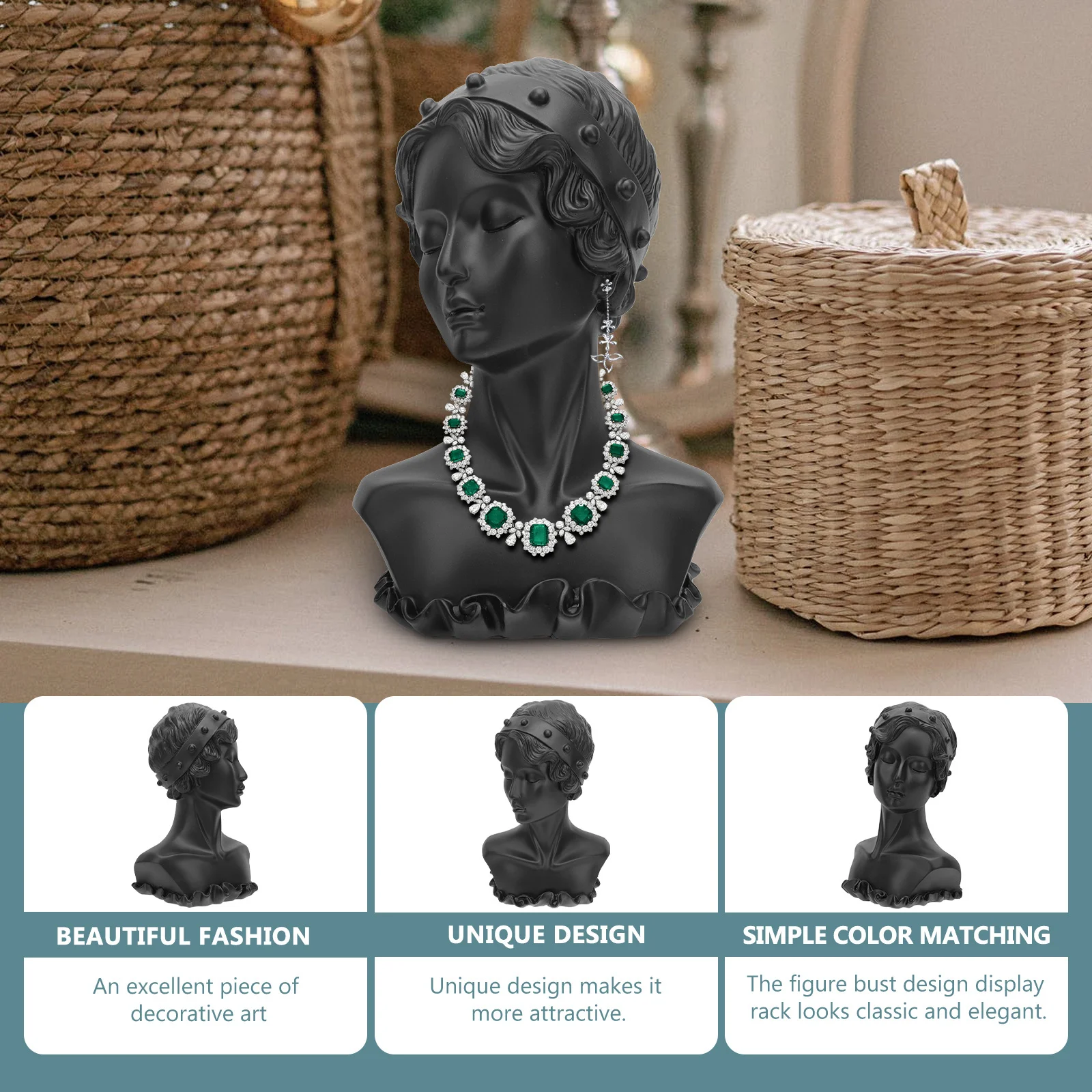 1Pcs Jewelry Display Rack Bust Resin Necklace Earrings Holder Decorative Display Stand for Home Earrings Stand