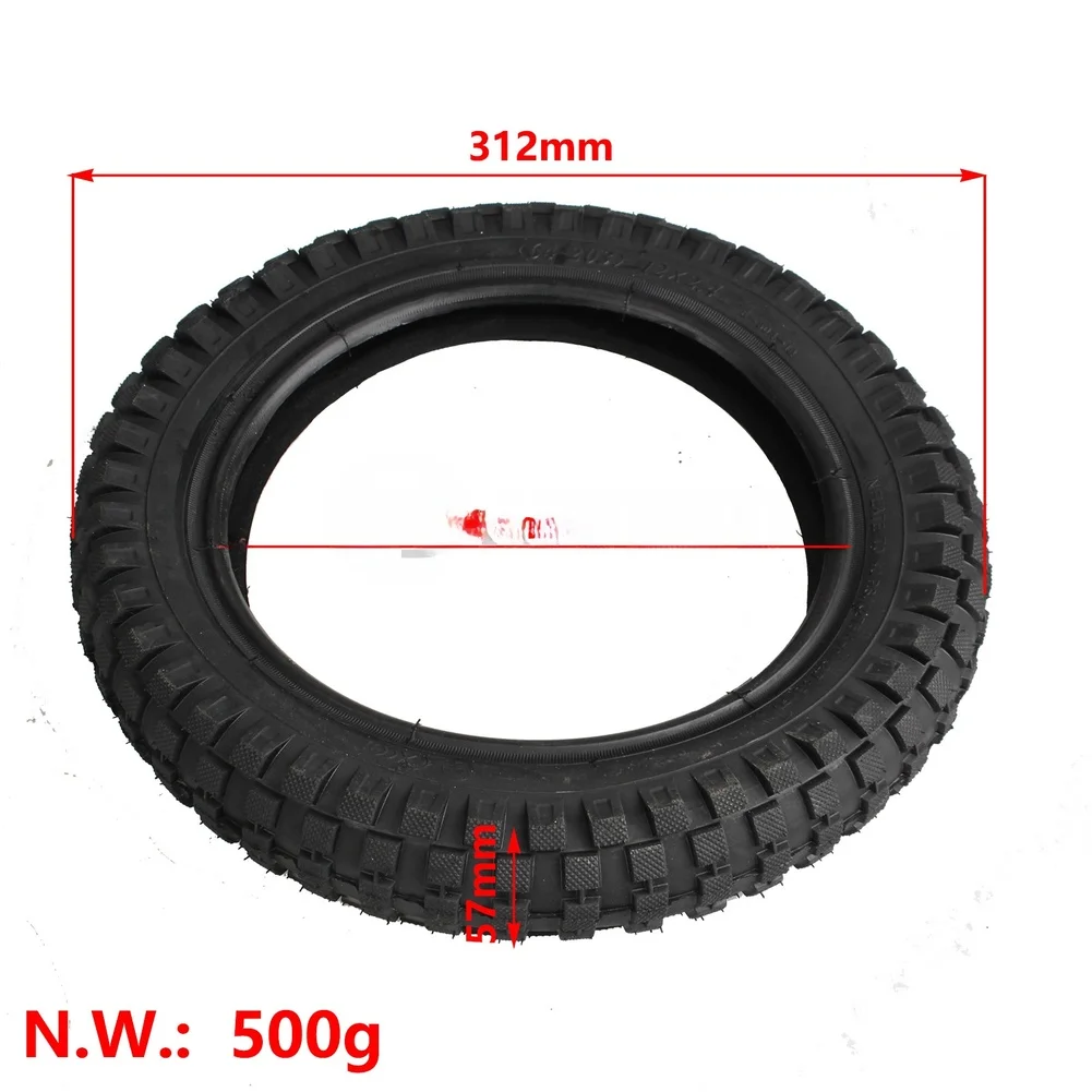 12 Inch Rubber Tire 12x2.4 for Strollers and Baby Carriages Designed for Use on Uneven Surfaces and Outdoor Pathways