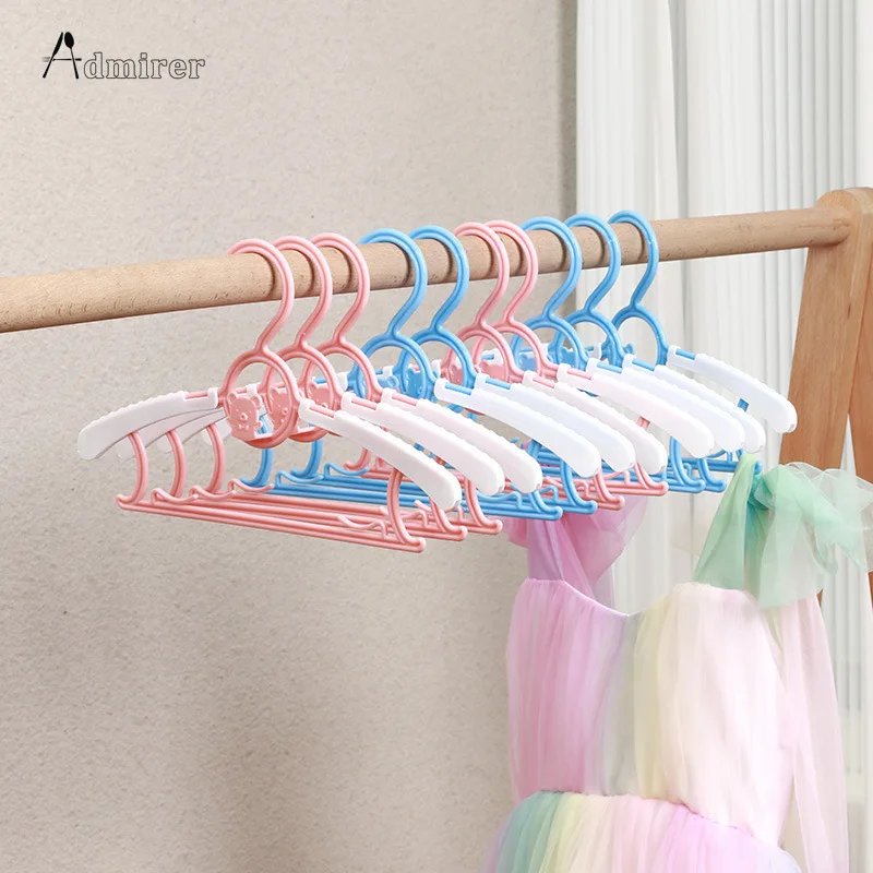 1Pcs Multi-functional Children's Clothes Rack Adjustable Non-slip Non-trace Clothing Storage Hangers Telescopic Drying Rack