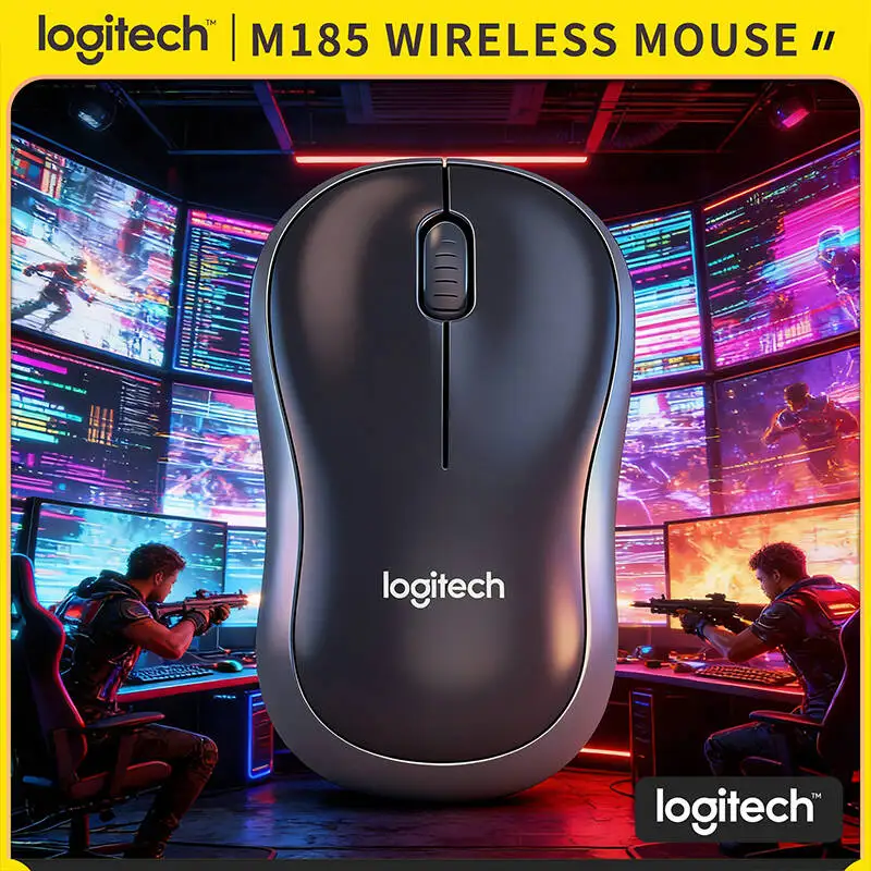 

Беспроводная мышь Logitech M185 для учебы и работы, оптическое отслеживание 1000 DPI, дальность 10 м, автоматический режим сна, 1 батарейка АА в комплекте, компьютерный инструмент