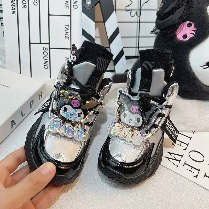 

Sweet Anime Kawaii Sanrio Ins Casual Shoes Spring Winter Cute Cartoon Cotton Kuromi Sports Thick Sneakers Lovely Gifts for Kids