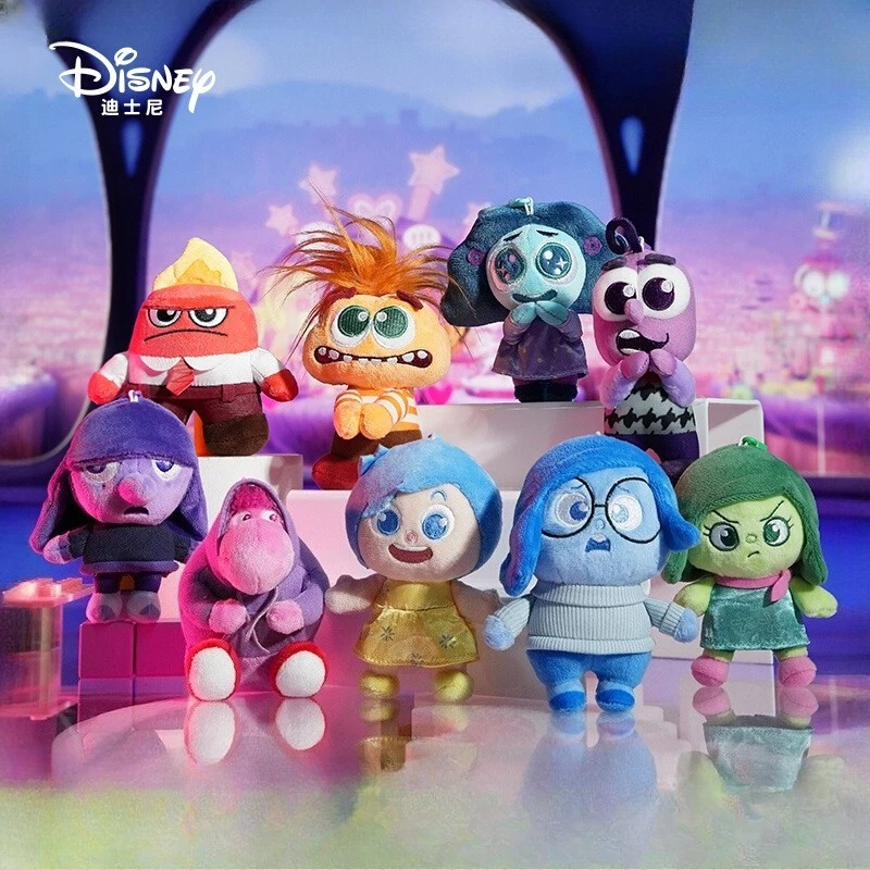 

Disney Pixar Inside Out Emo onal Plush Keychain -Soft Stuffed Animal Toy, Joy Sadness Anger Characters, Backpack Charm Gift