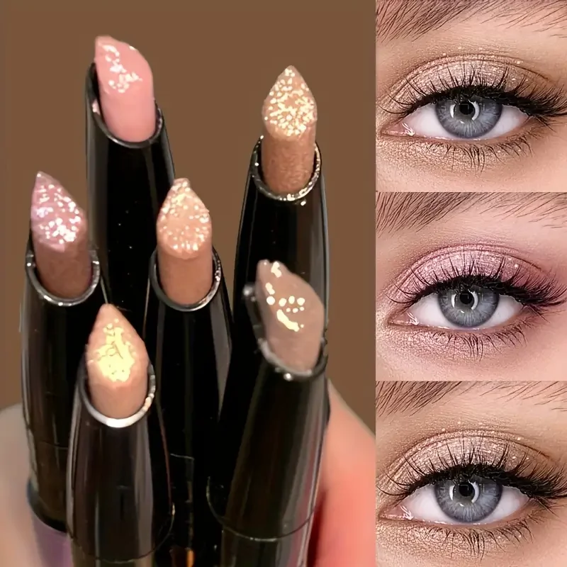 Ombretto in stick perlescente per penna glitterata per trucco waterproof luccicante scintillante per una facile applicazione Strumento per il trucco degli occhi