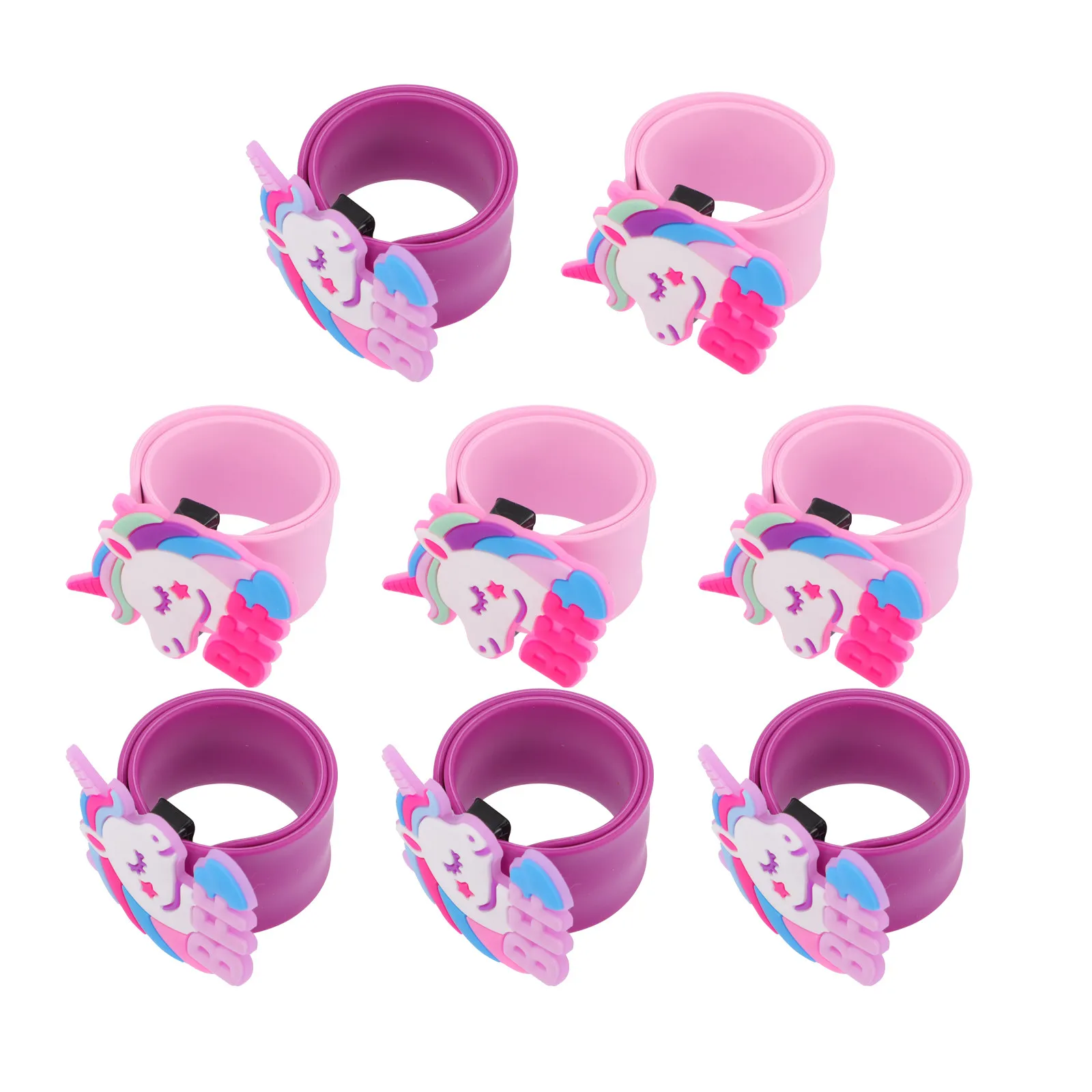 

8Pcs Colorful Slap Bracelets Kids Wrist Jewelry Flexible Snap Bangles for Birthday Party Favors Holiday Gift Ideas Slap Band