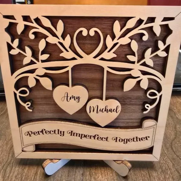Personalized Wooden Sign Gifts for Couples,  Couple Names Wood Sign, Engagement Gifts,Anniversary Gift, Wedding Gift, Better Tog