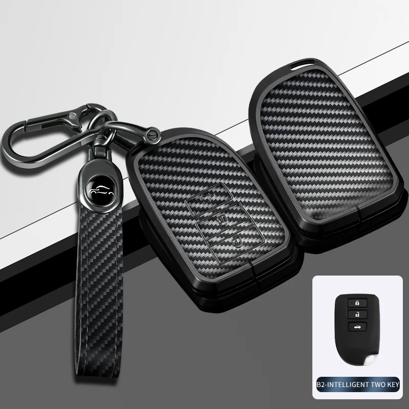 Car Remote Control Carbon Key Case Cover Holder For Toyota Vios Yaris Sienta Spade Hiace 200 Series Camry Corolla Accessories