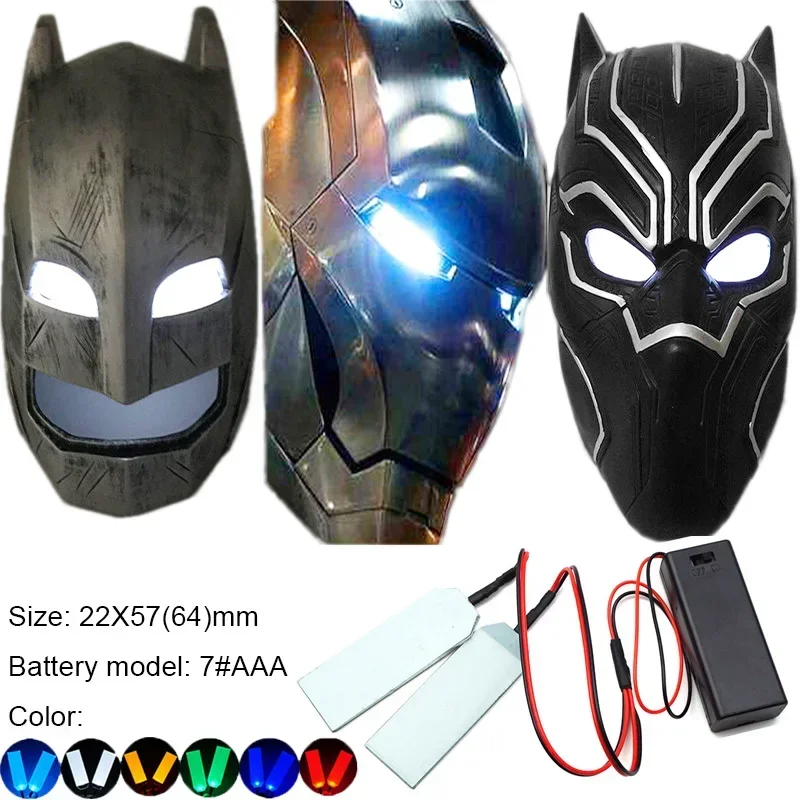 

Halloween DIY Helmet Masks Accessories LED Eyes Light Kits for Superhero Cosplay Eye Modified Props Size:22X57mm Cannot Bend