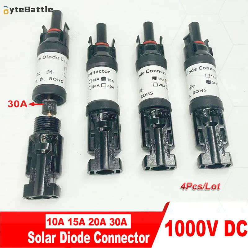 High-quality Solar Diode Connectors 10A 15A 20A 30A Blocking Diodes for Parallel Connection of Solar Panels