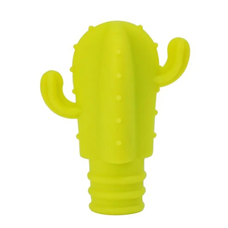 J1UL1N 4Pc Cactus Silicone Wine Stopper - Freshness Preserving Seal For Champagne & Red Wine Bottles,Beverage Accessory