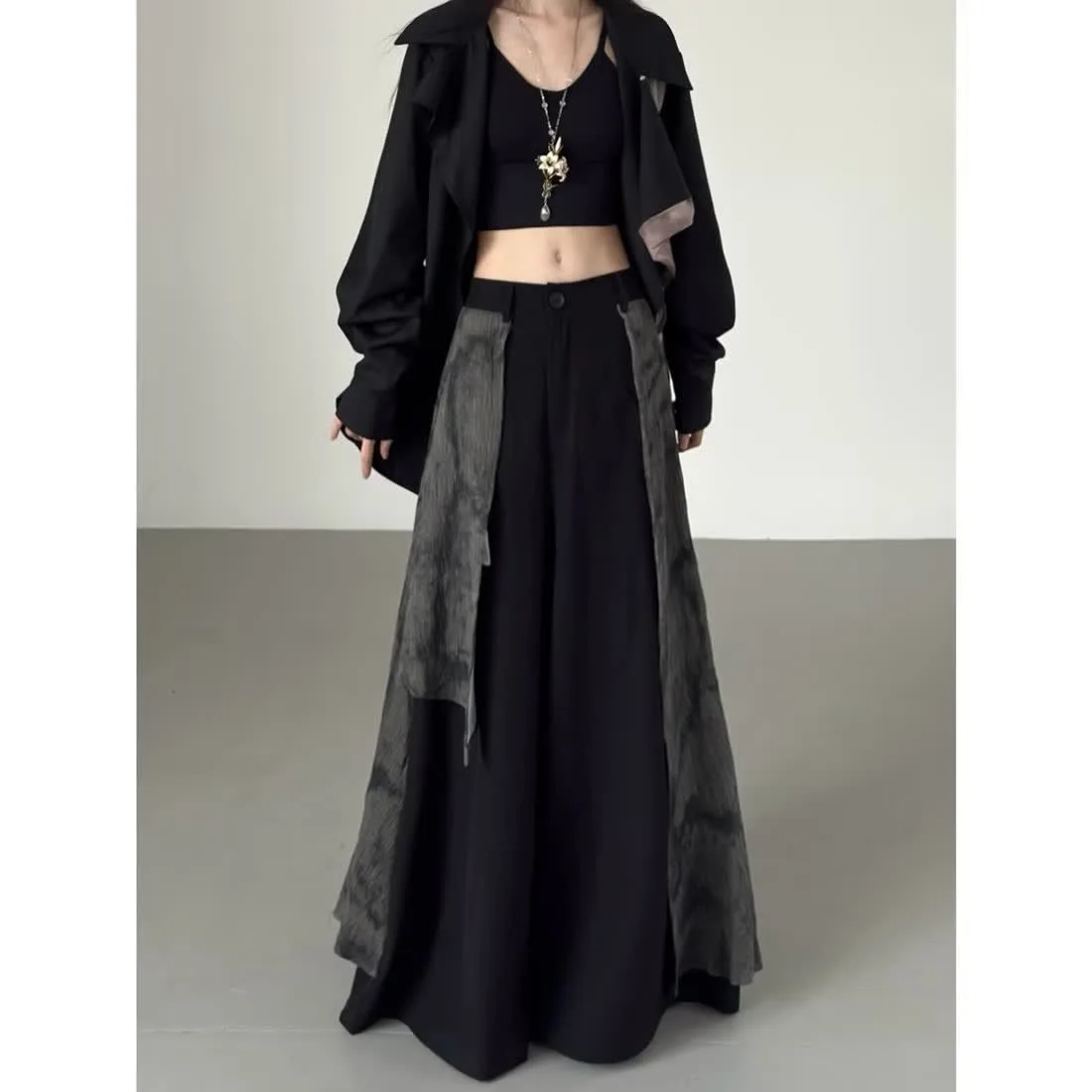 Pantaloni a gamba larga Pantaloni Donna Donna Autunno Pantaloni sportivi minimalisti Young Urban Su misura Semplice Altgoth Classico Dettaglio in poliestere