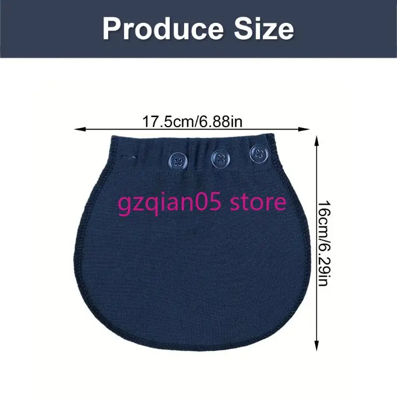 N7ME Elastic Belly Expansion Button Extender for Maternity Pants Triple Hook Design Breathable Daily Comfortable Accessory