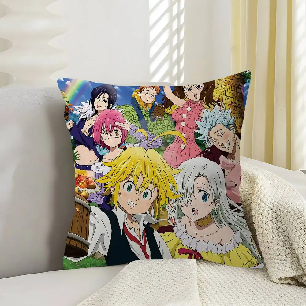 حار أنيمي الخطايا السبع المميتة وسادة غطاء لغرفة النوم وغرفة المعيشة أريكة غطاء الوسادة الزخرفية #2