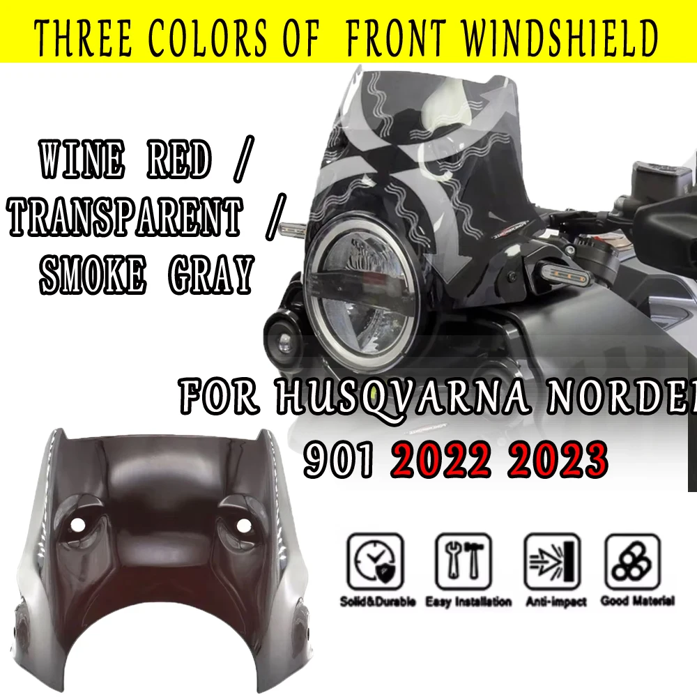 

For Husqvarna Norden 901 2022 2023New motorcycle accessories with front windshield, smoke gray windshield panel