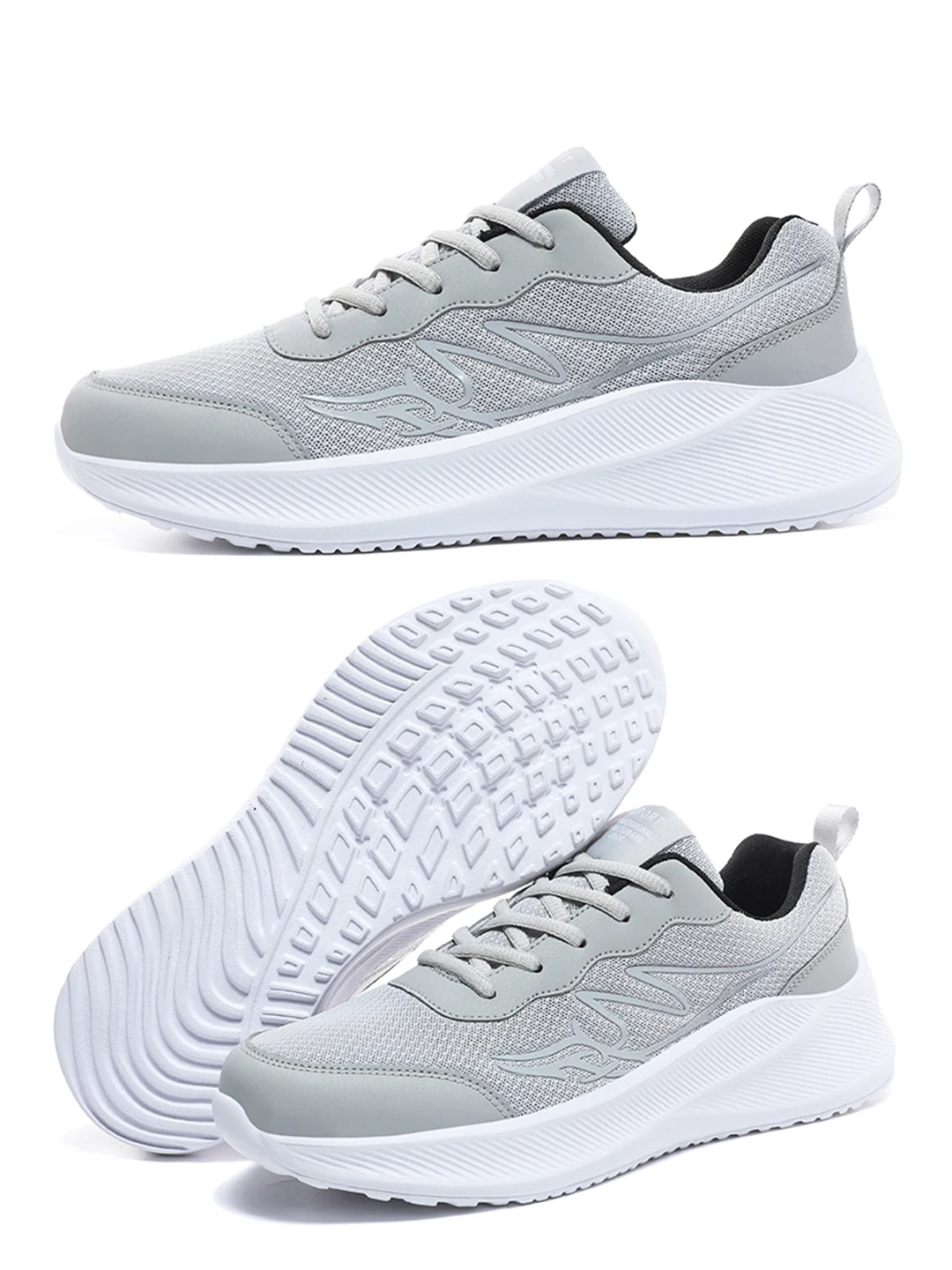 HKIMDL Casual Shoes for Men Sneakers Lace-Up Black Gym Light Walking Running Shoes Suitable for Daily Life and Sports 39-48