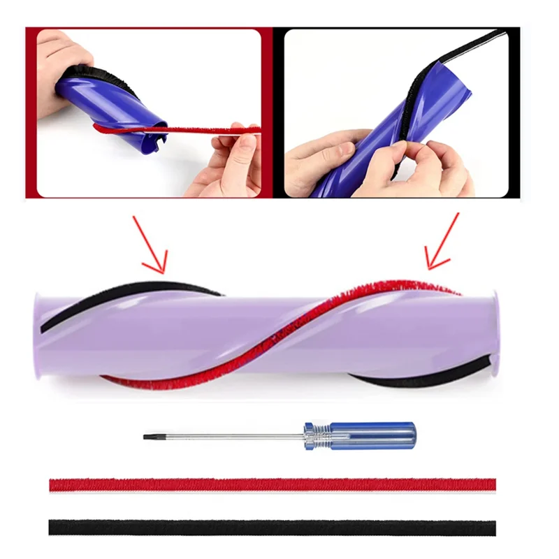 

B46C 7Pcs Soft Plush Strip for Dyson V7 V8 V10 V11 Vacuum Cleaner Attachments Roller Brush Replacement Parts