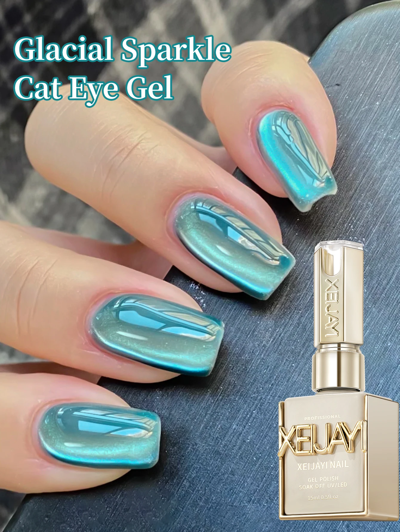 XEIJAYI 1pc 15ML Blue cat eye Nail Gel polish Semi Permanent Nail Art Soaking UV LED Nail Salon DIY Nail Salon Gel For Women