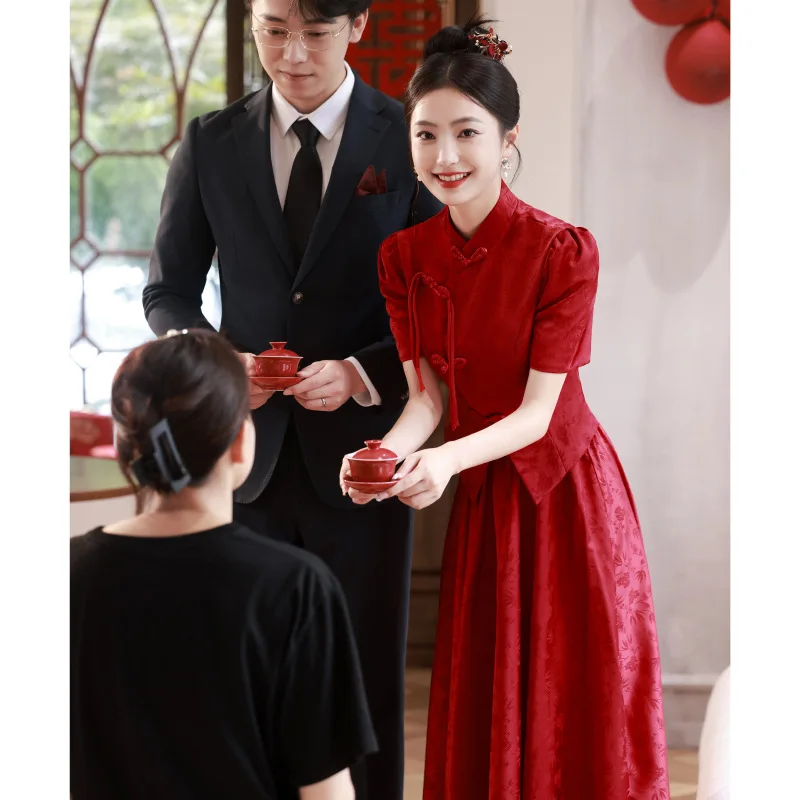 

Yourqipao Chinese Wedding Toast Clothing 2023 Women Cheongsams Hanfu Engagement Xiuhe Bridal Evening Dresses Vestidos Madrina