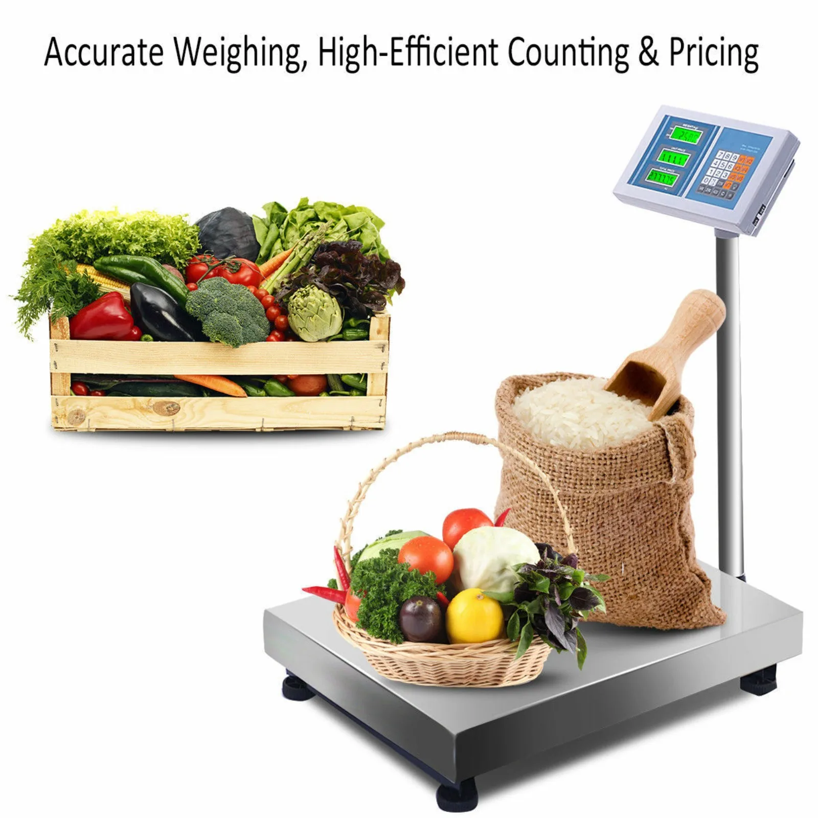 660lbs Weight Computing Digital Floor Platform Scale Postal Shipping Mailing United States