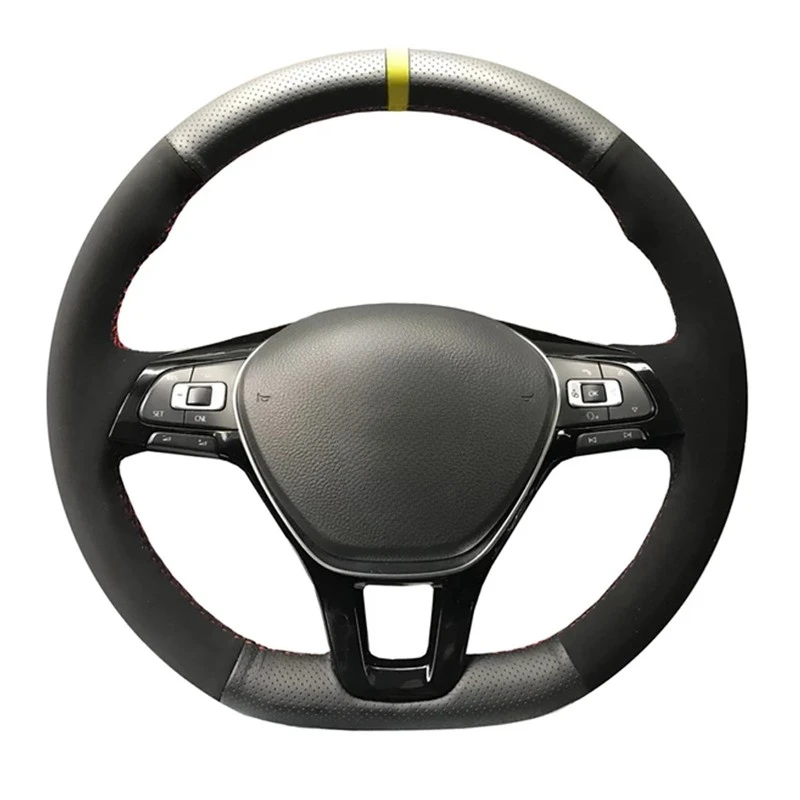 Anti-Slip Wildleder Leder Auto Lenkrad Geflecht Abdeckung Für Volkswagen VW Golf7 Mk7 Neue Polo Jetta Passat B8 Tiguan Sharan