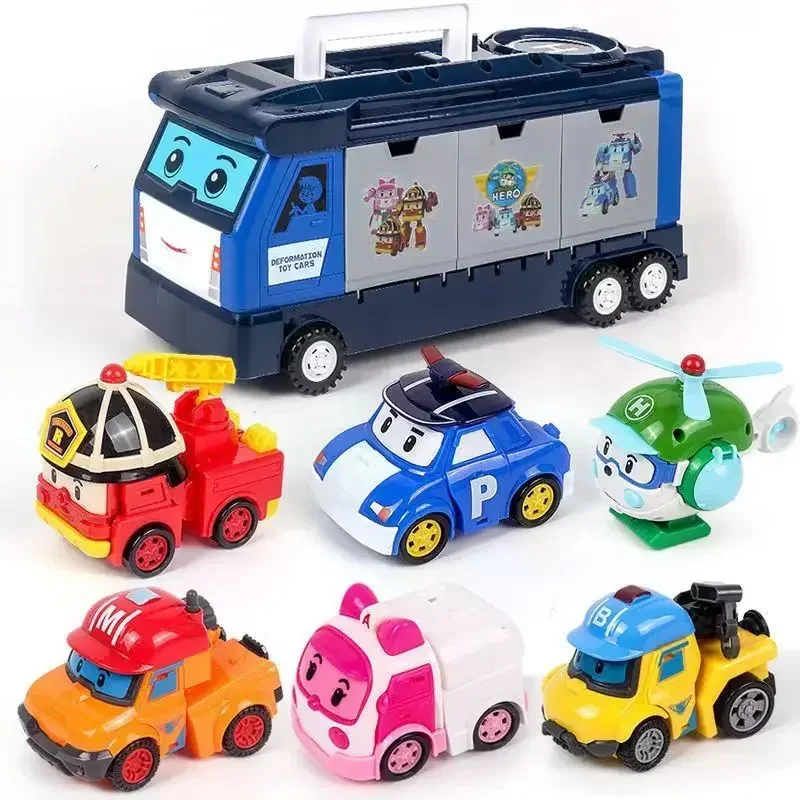 Neue Cartoon Robocar Poli Action-figuren Transformation Anime Hand Verformung Auto Modell Flugzeug Geschenk Spielzeug Roboter Für Kinder