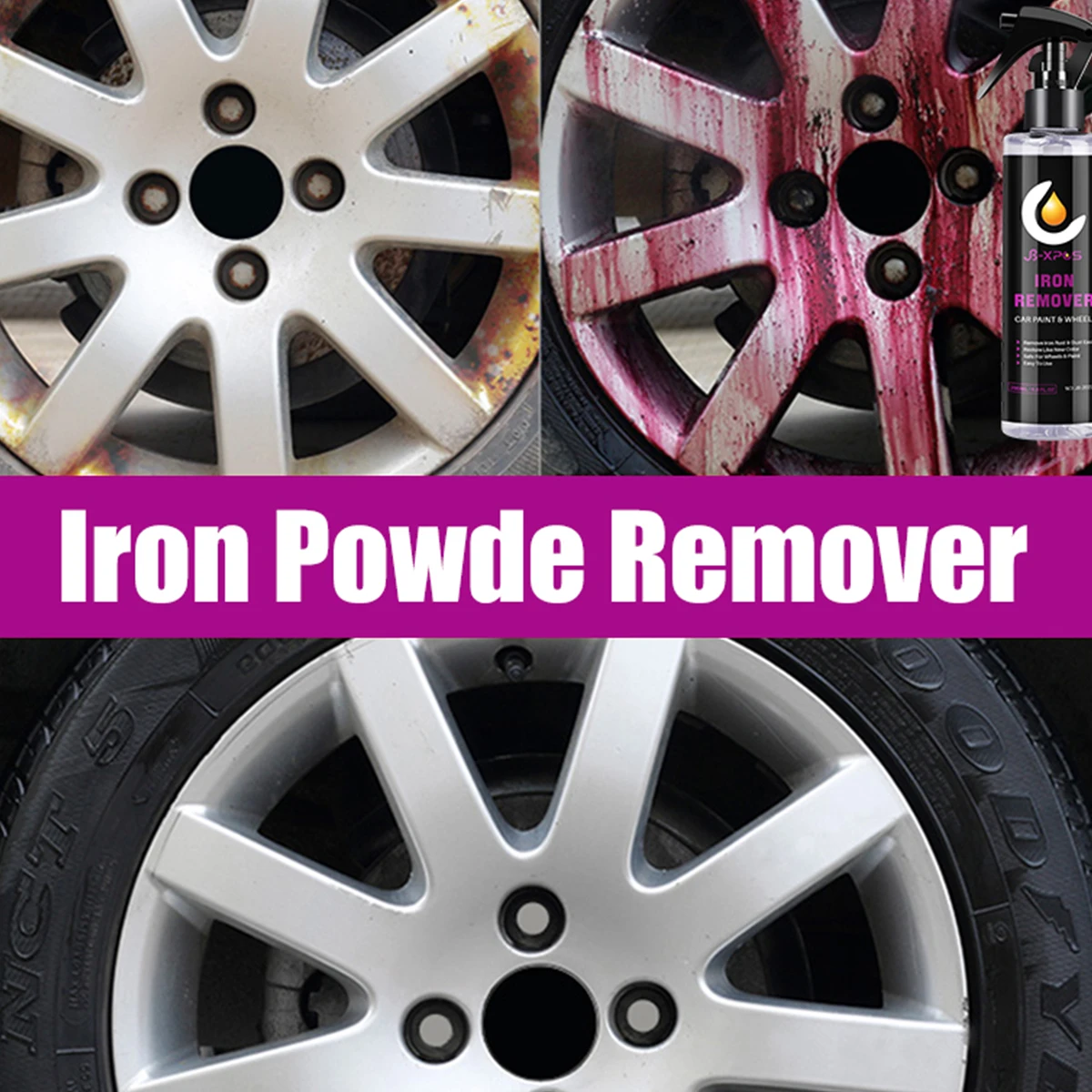 Car Paint & Wheel Iron Particles Powder Cleaning Super Rust & Dust Remover Spray Metal Surface Multi-Purpose Cleaning JB-XPCS 18