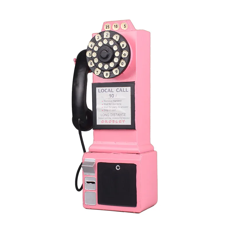 

British retro telephone model ornament creative home window photography props wall decoration crafts
