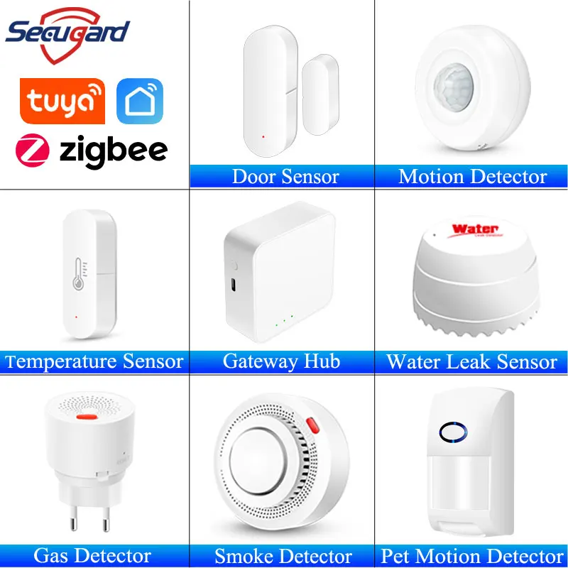 Tuya ZigBee Gateway 3.0 Hub Bridge Wireless Remote Controller APP Control Smart Home Security Alarm Kit Works With Alexa Google