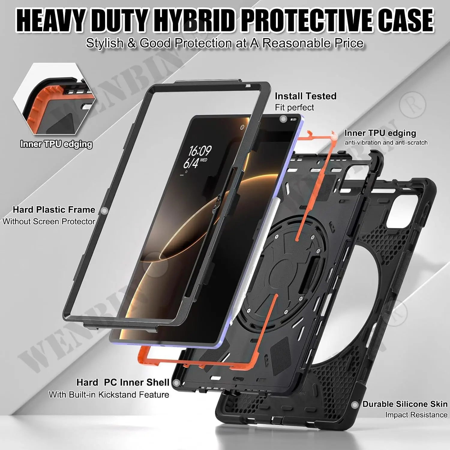 Case For Xiaomi Pad 7 Ultra Tablet Heavy Duty Shockproof Protective Rotating Stand Hand Strap Pen Holder Coqeu Fundas
