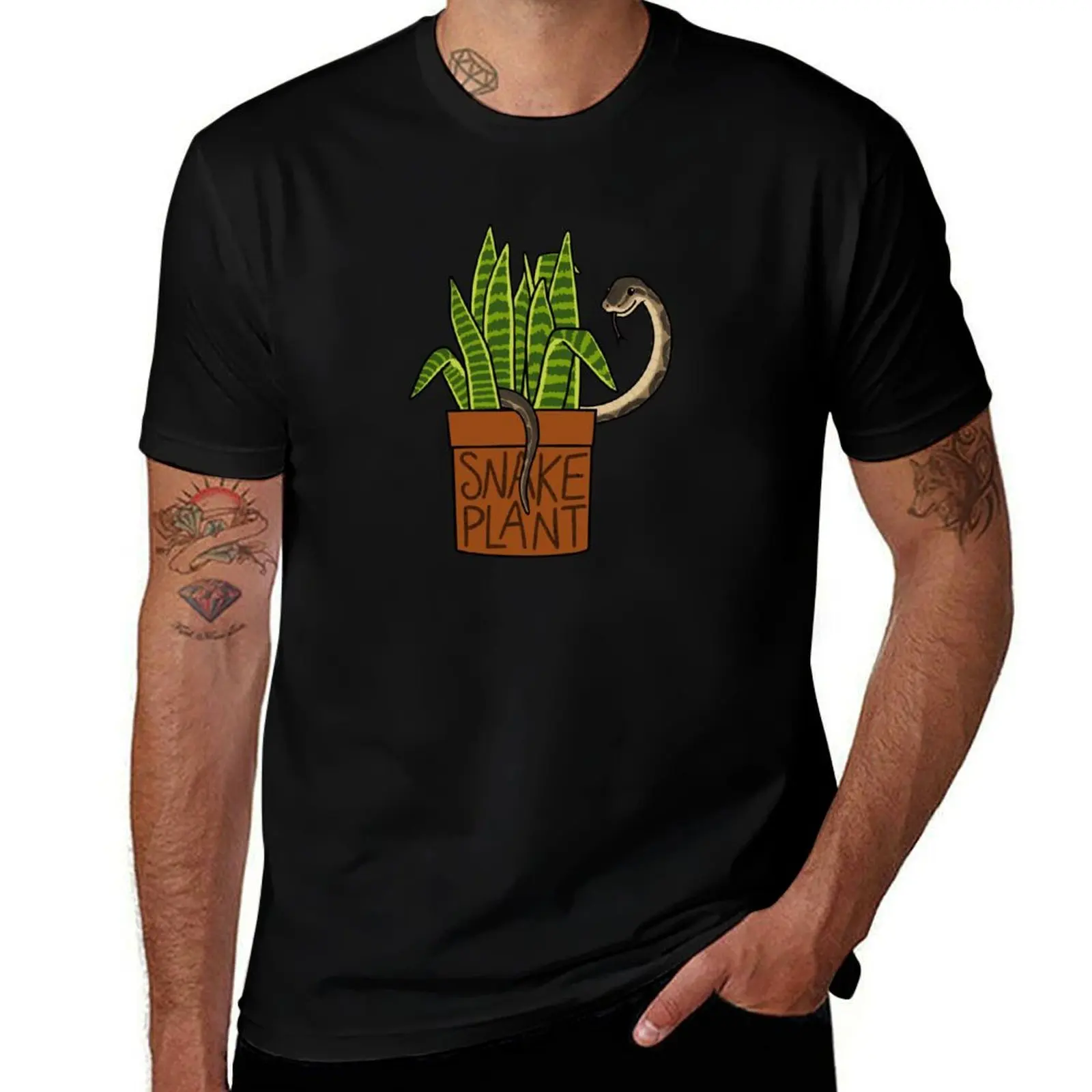 

Snake Plant T-Shirt black cotton t-shirt plain for man package cotton t shirts high quality funny t shirts man T-Shirt