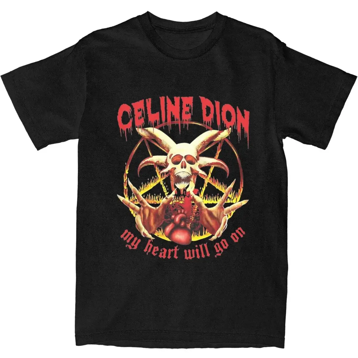 Summer T Shirts Celines Dion My Heart Will Go On Metal T Shirt Cotton Harajuku Tee Shirt For Men Short-Sleeve Print Tops cotton