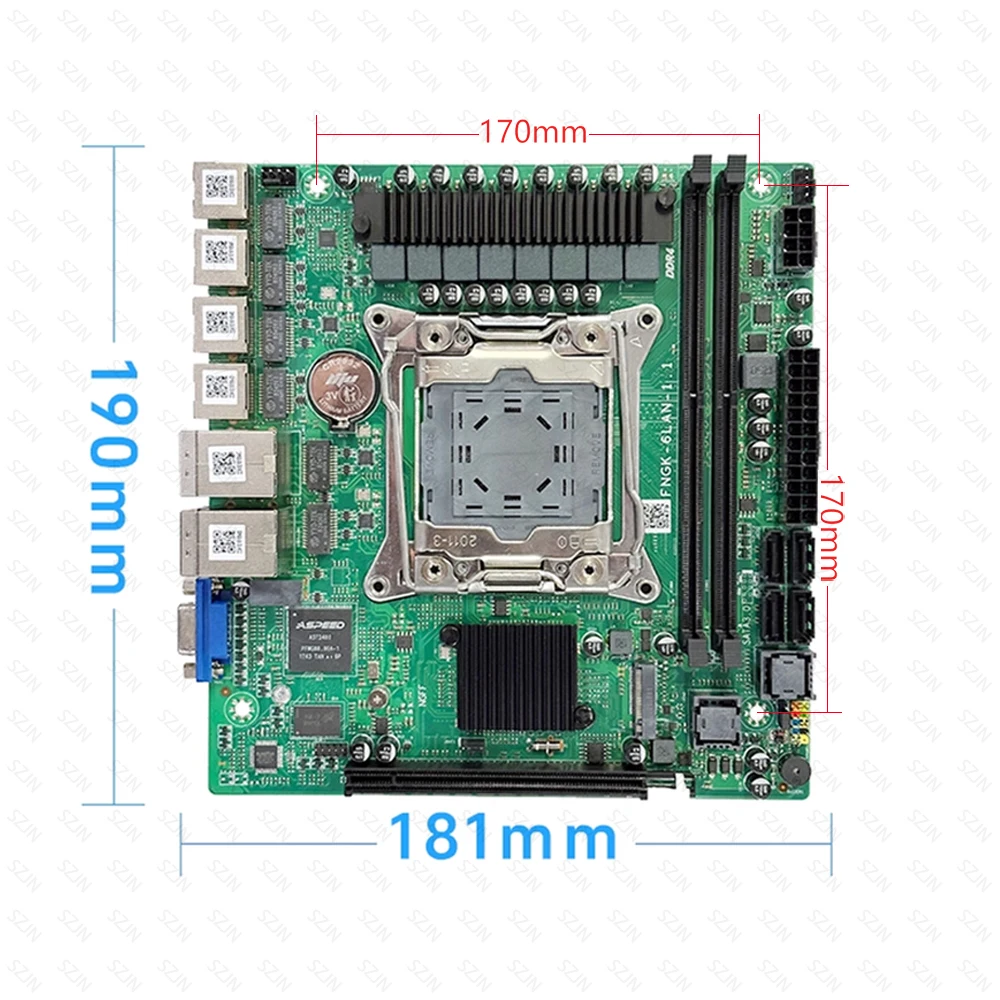 PCDN 마더보드 C612 세트 (E5 V3 V4 DDR4 2400MHz 최대 64GB 온보드 VGA 지원, NAS PCDN 서버용 U.2 및 SATA 지원)