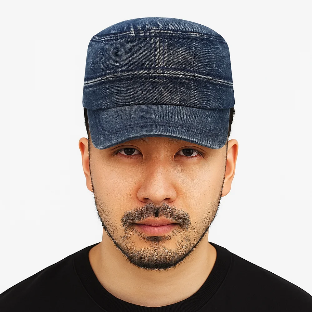 

Fashion Vintage Peaked Cap Flat Top Streetwear Baseball Hat Demin Visor Cadet Cap Outdoor