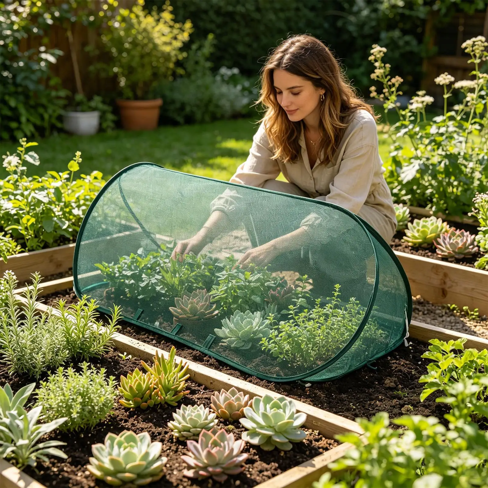 Garden Netting Cover - Protetores de plantas para jardim, rede