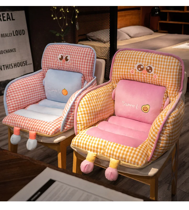 

Подушка для офисного кресла, милая подушка-сидушка, напольная подушка, подушка для автомобиля, с интегрированной защитой поясницы, для компьютерного кресла