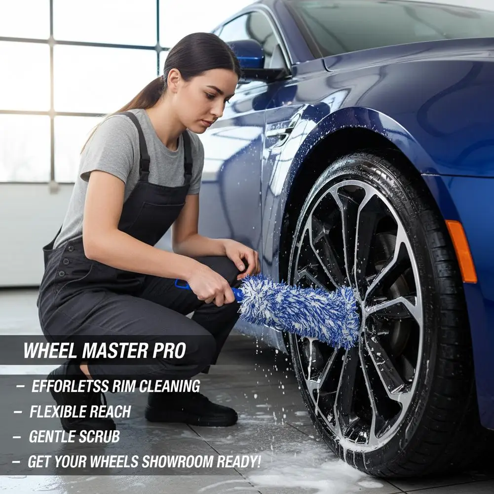Car Wash Microfiber Wheels Brush Non Slip Ultra Soft Cleaning Gloves Mitt Wheel Spokes Detailing Brushes Automotive Accessory