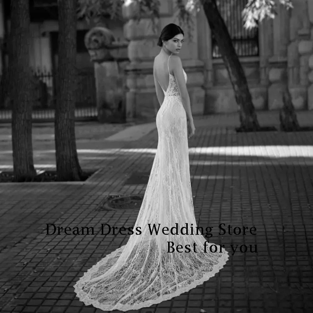 DREAM Customized Elegant Mermaid Long Wedding Dresses Lace Floor-Length Sweep Train Brides Dress Women Vestidos De Novias 2025