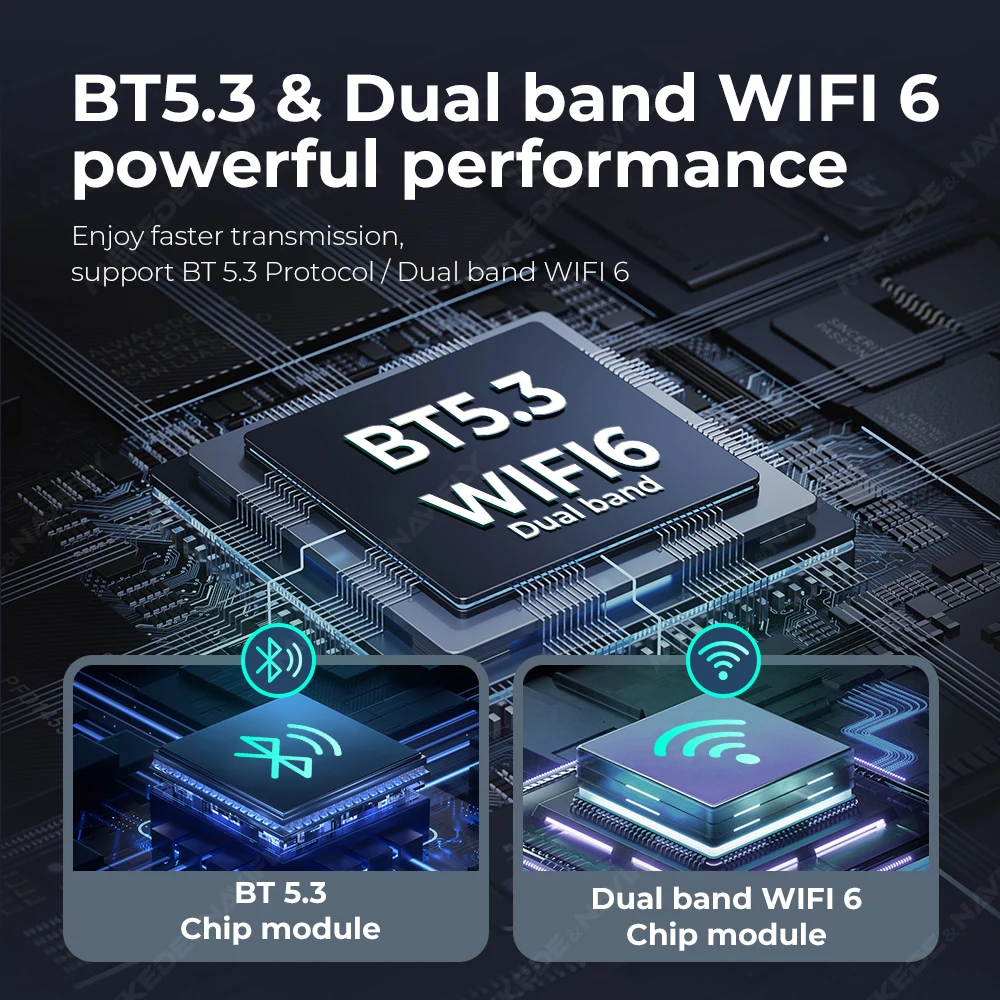 MEKEDE 2 إلى 2 محول سيارة لاسلكي يعمل بنظام أندرويد وسرعة اتصال أسرع ثنائي النطاق WIFI 6 صندوق صغير سهل الحمل #3