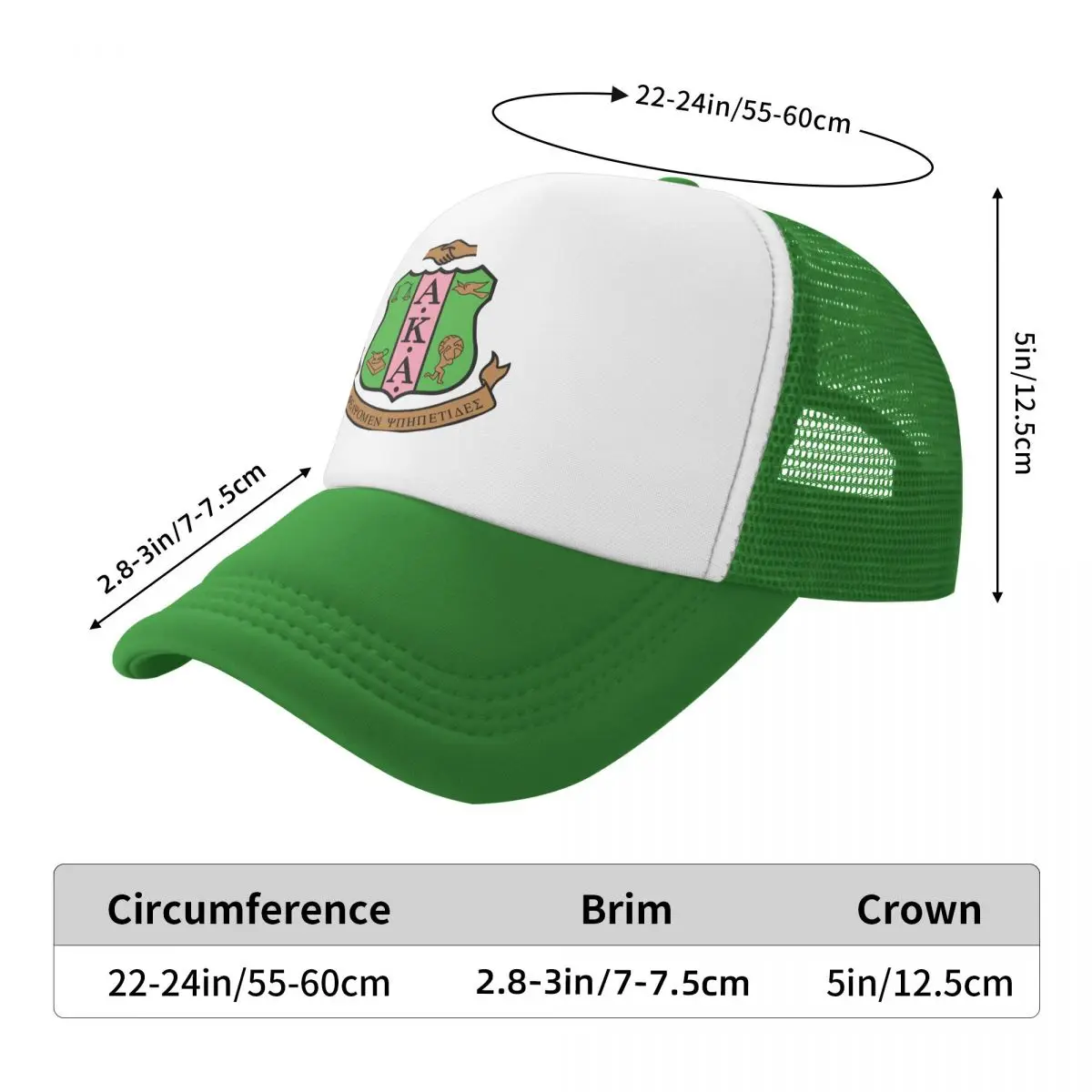 Unisex Alpha Kappa Alpha Sorority Trucker Hat Sport Mesh Baseball Cap Hats Adjustable Racing Cap Summer