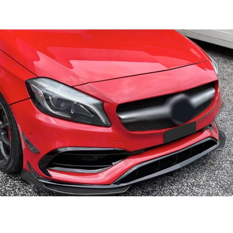 Carbon Fiber Front Bumper Splitters Lip Canards Flaps Apron Parts For Benz CLA Class W117 C117 CLA250 260 CLA45 2013-2015