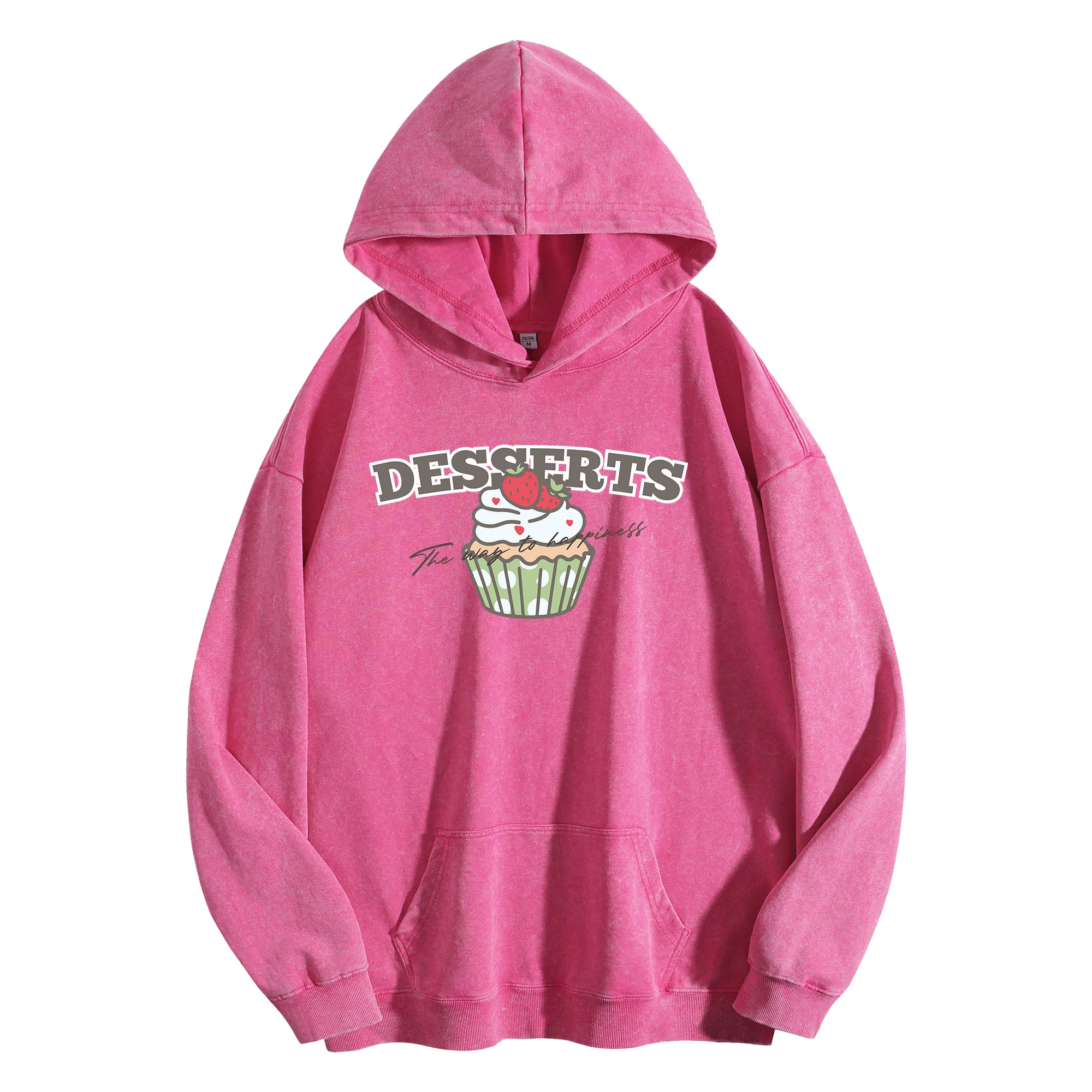 الحلويات طباعة الرسم 400G خمر غسلها هوديي للجنسين المتضخم الشارع الشهير البلوز مجموعة الخريف/الشتاء #2