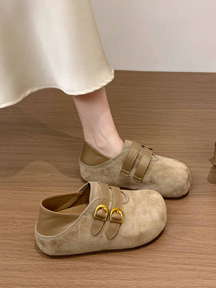 Women's Mary Jane Single Shoes Increased Height Full Wrap  Two-Way Wear Loafers Bean Shoes Fashionable Autumn Wint...