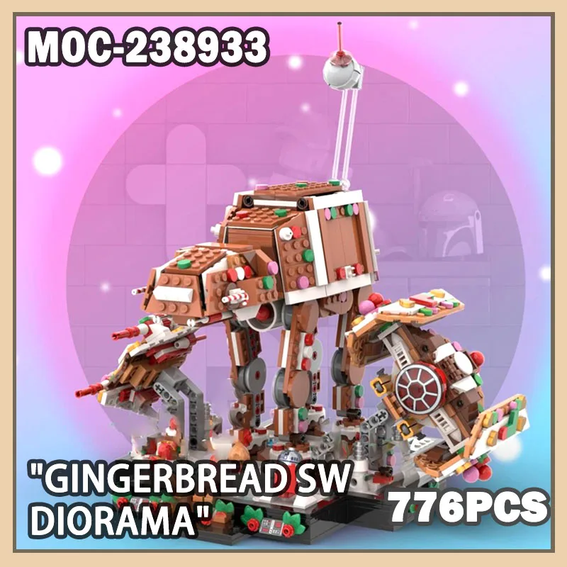 MOC-238933 خبز الزنجبيل الفضاء بنة نموذج Moc الزنجبيل الفضاء الهدايا الإبداعية كتل سفينة الفضاء الزنجبيل حروب الفضاء