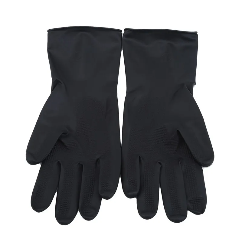 1Pair High Quality Hair Gloves Hair Coloring Antiskid Gloves Repeated Use Of Gloves Salon Tool Black Latex With Particles Gloves