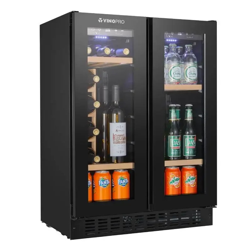 

Vinopro 28 Bottles 96L Compressor Wine Refrigerator Dual Zone Built-In Adjustable Thermostat Wine Refrigerator