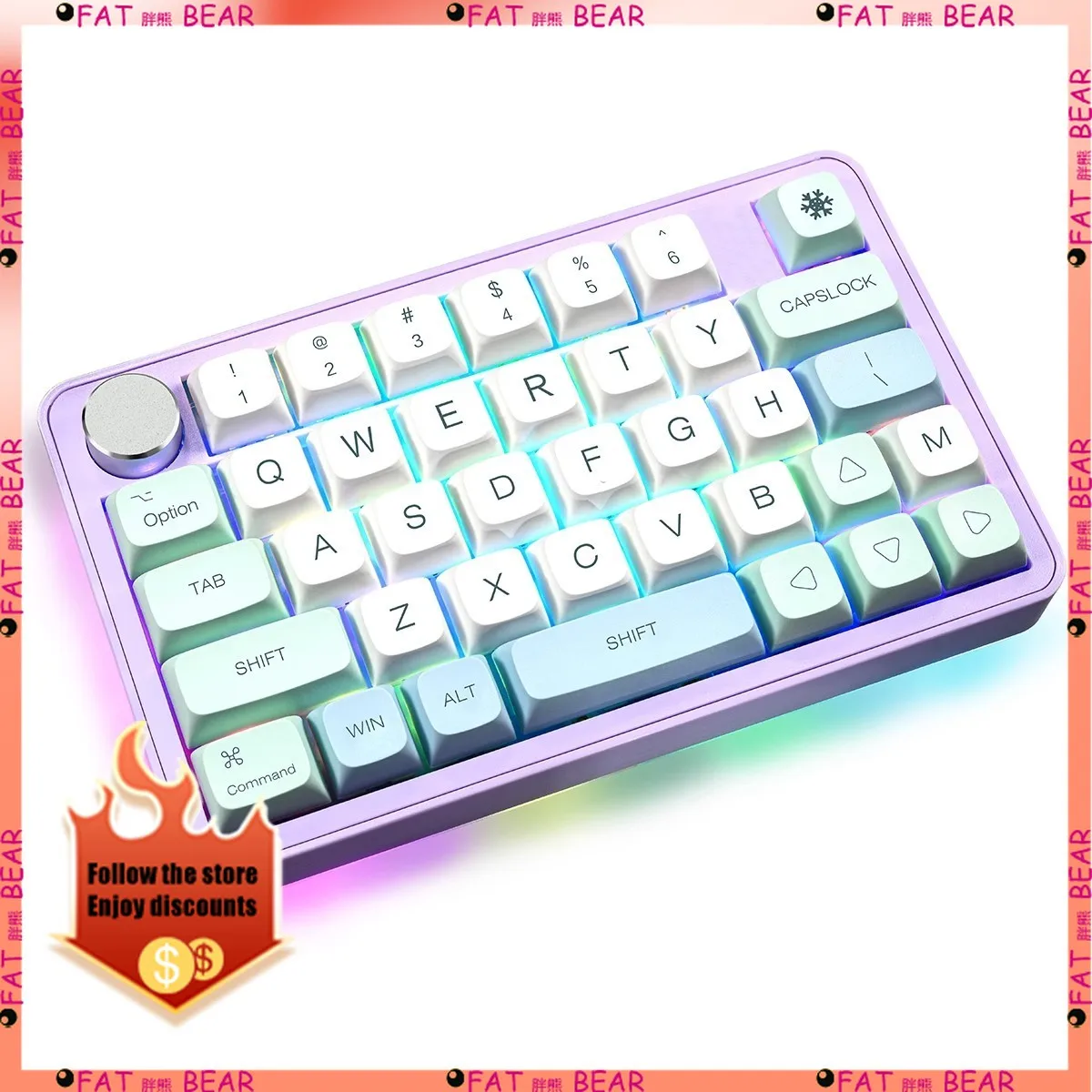 MK40 Mechical Keyboard Macro Programming RGB Customized Wired Knob One-Hand Left-Hand Gaming Keyboard 38Keys Laptop Accessory